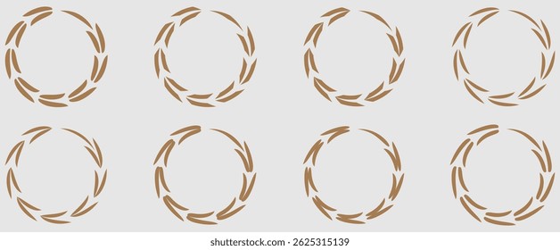 Ícone de vetor de grinalda de louro. Ilustração de vetor de ícone de moldura de coroa de louro preta. Silhueta coleção vintage. Coroas de louro e ramos com folhas. Coleção de coroas folhosas de louro silhueta