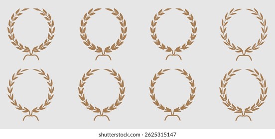 Laurel wreath vector icon. Black laurel wreath frame icon vector illustration. Silhouette vintage collection. Laurel wreaths and branches with leaves. Silhouette laurel foliate wreaths collection