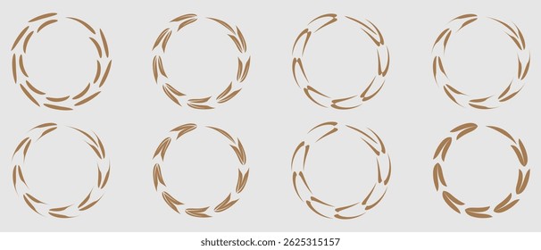 Ícone de vetor de grinalda de louro. Ilustração de vetor de ícone de moldura de coroa de louro preta. Silhueta coleção vintage. Coroas de louro e ramos com folhas. Coleção de coroas folhosas de louro silhueta