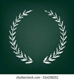 Laurel Wreath. Vector icon with chalk effect 