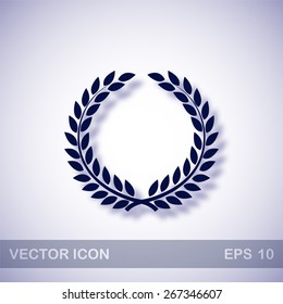 laurel wreath vector icon - dark blue illustration with blue shadow
