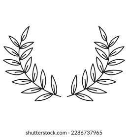 Laurel wreath vector icon design. Circle flat icon.