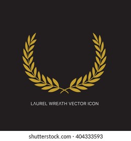 Laurel Wreath Vector Icon. Design For Logo And Luxury Product.