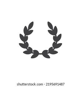 Laurel wreath vector icon. filled flat sign for mobile concept and web design. Circular wreath with leaves glyph icon. Symbol, logo illustration. Vector graphics