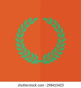 Laurel wreath vector icon. Flat design