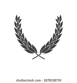 Laurel wreath vector icon isolated on white background