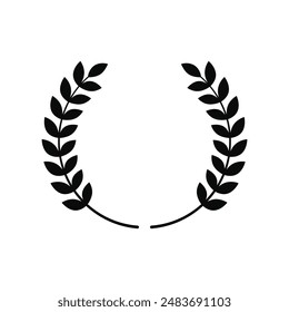 laurel wreath vector icon isolated white background
