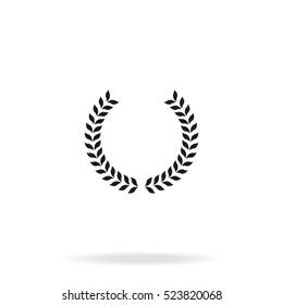 Laurel wreath vector icon isolated on white background.