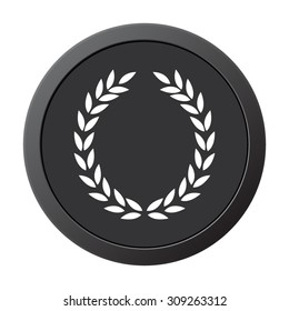 Laurel Wreath - vector icon on a grey button