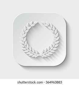 laurel wreath vector icon - paper illustration