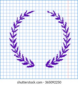Laurel Wreath. Vector icon with pen effect 