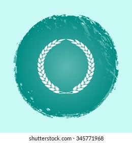 laurel wreath vector icon - round button