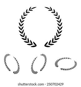 Laurel Wreath. Vector icon  set. Isometric effect