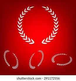 Laurel Wreath. Vector icon  set. Isometric effect