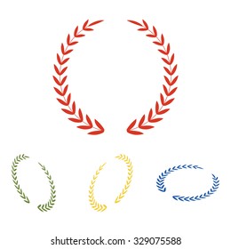 Laurel Wreath. Vector icon  set. Isometric effect