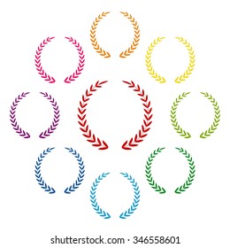 Laurel Wreath. Vector icon set