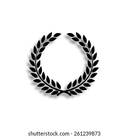 laurel wreath vector icon with shadow