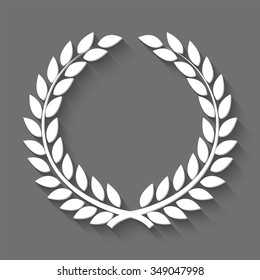 laurel wreath vector icon with shadow