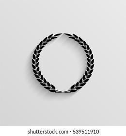 Laurel wreath vector icon with  shadow