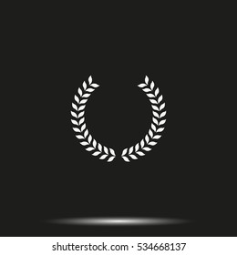 Laurel Wreath Vector Icon. Simple Flat Pictogram.