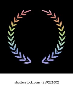 Laurel Wreath. Vector icon. Watercolor effect