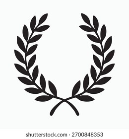 Laurel wreath vector icon white background