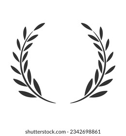 Laurel wreath vector illustration black and white hand drawn