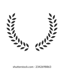 Laurel wreath vector illustration black and white hand drawn
