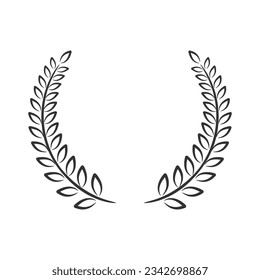 Laurel wreath vector illustration black and white hand drawn