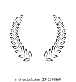 Laurel wreath vector illustration black and white hand drawn