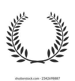 Laurel wreath vector illustration black and white hand drawn