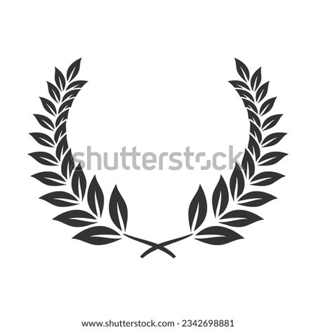Laurel wreath vector illustration black and white hand drawn