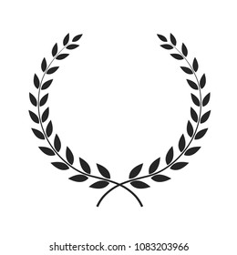 Laurel wreath vector illustration placed on white.