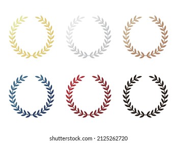 Laurel wreath vector illustration set