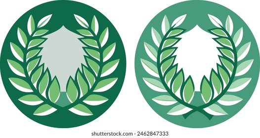 Laurel wreath vector illustration with white background.