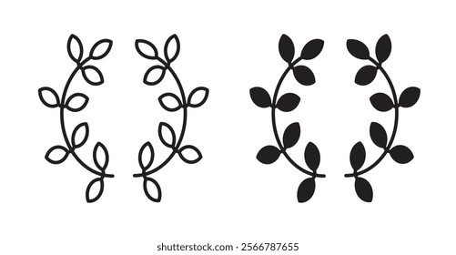 Laurel wreath vector line icon illustration
