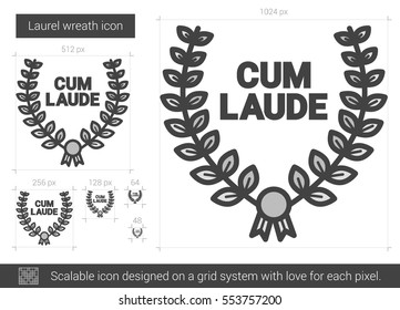 Laurel wreath vector line icon isolated on white background. Laurel wreath line icon for infographic, website or app. Scalable icon designed on a grid system.