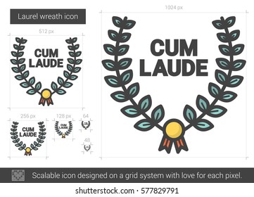 Laurel wreath vector line icon isolated on white background. Laurel wreath line icon for infographic, website or app. Scalable icon designed on a grid system.