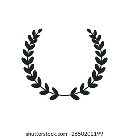 Coroa de louro. Ícone linear de vetor isolado no plano de fundo branco.