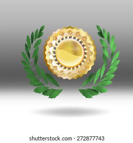 laurel wreath vector medal
