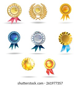 laurel wreath vector medal set
