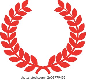 laurel wreath vector, red victory wreath, award wreath clipart