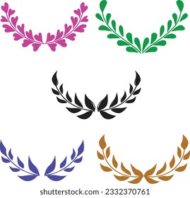 laurel wreath vector set illustration