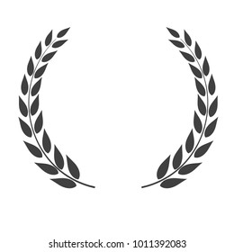 Laurel wreath vector shape isolated on white background