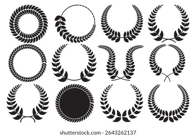 Diseño de silueta de Vector de corona de laurel