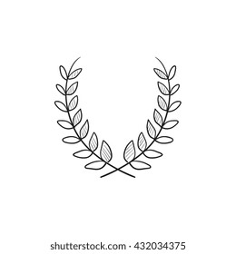 Laurel wreath vector sketch icon isolated on background. Hand drawn Laurel wreath icon. Laurel wreath sketch icon for infographic, website or app.