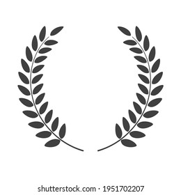 Laurel wreath vector vertical placed on white background. Vector illustration.