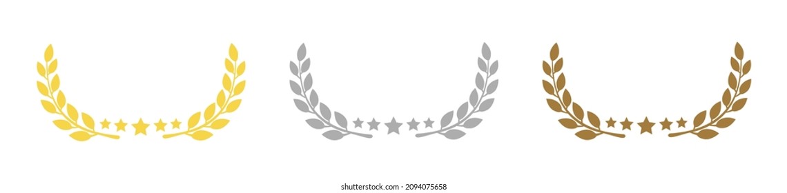 Juego de iconos de la victoria de Laurel Wreath
