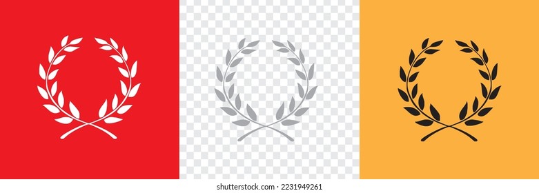  Laurel wreath victory icon set