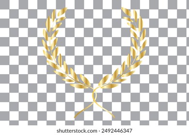 Laurel wreath of victory icon, set of gold, silver and bronze medals, laurel frame ranking decoration - vector
